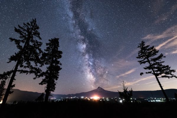 Milky way above mountain